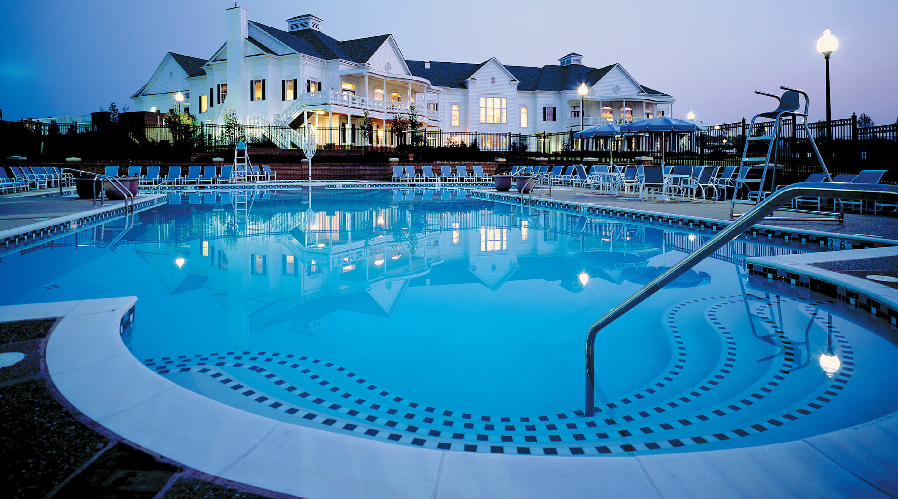 Clubhouse pool at dawn
